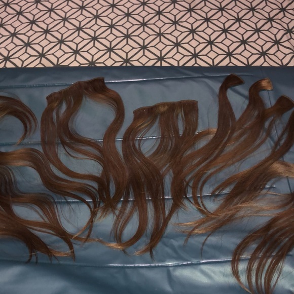 Real Hair clip in extensions Burnette Auburn colored - Picture 2 of 15